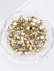 2MM-6MM, 5 Sizes Mix, 2000pcs/Pack, Non-HotFix, Multi Colors, Glue On Round Flatback Crystal Rhinestones Gems Jewelry Beads DIY Diamond Design Accessories Glitter Decal Decorations For Phone Cover,Clothes,Bag,Shoes, Handicraft Products.