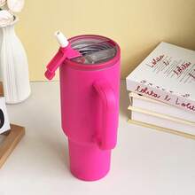 Cốc chống rò rỉ trên ô tô 40oz, Cốc cà phê cách nhiệt bằng thép không gỉ 304 có tay cầm, Cốc du lịch có nắp ống hút và nắp chống tràn - Thích hợp làm quà tặng Giáng sinh, Halloween - Nhiều màu - Xem 7