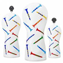 1个经典俏皮指甲边PU高尔夫球杆头套 - 优质耐用材料 | 适合年轻潮流人士和家庭高尔夫球手 - 白色 - 查看 1