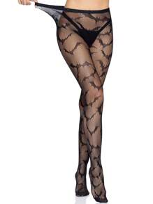 1 件女式加大码蜘蛛网镂空朋克哥特式复古渔网连裤袜/紧身裤/紧身裤，适合日常穿着和节日