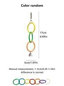 1 szt. Wielokolorowa zabawka wspinaczkowa dla papugi, z kolorowymi pierścieniami - wytrzymały plastikowy hamak, odpowiedni do żucia i zabawy, idealny dla małych papug i ptaków, zabawka dla papugi