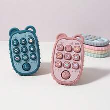 Baby Silicone Squeeze Teether, Infant Chewable High Temperature Sterilizable Pacifier Teething Toy - Multicolor - View 3