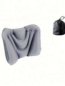 飞机旅行充气腰枕，汽车腰部支撑垫，便携式背部支撑气枕，适用于火车、飞机、办公椅，旅行办公两用，手动气泵设计，无需用电，仅限手洗，四季皆宜。