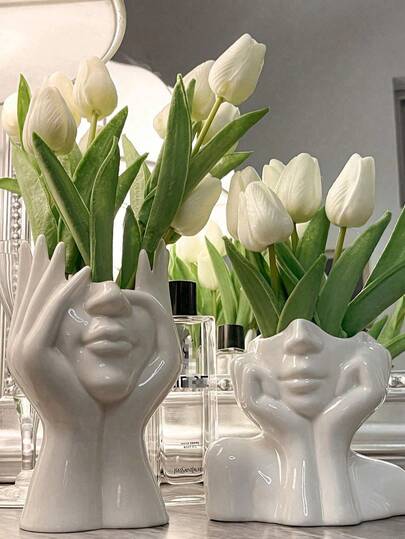 1pc Abstract Human Figure Vase Decor - Suitable For Home, Hotel, Restaurant Tabletop And Entrance Decoration, Can Also Be Used For Hydroponics Flowers And Plants, Suitable For All Seasons, Can Be Used As Home Decor, Vanity Decor, Vase, Tabletop Decoration, Etc.