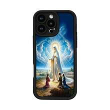[Teléfono] Un teléfono premium de alta gama con un diseño de la Virgen María con un ojo y un patrón de escalera en negro mate oscuro. Compatible con los modelos 16, 15, 14, 13, 12, 11, 8 Plus, Pro y 16 Pro. Un regalo ideal para padres, amigos o parejas, sin importar el género. - Negro - Ver 8