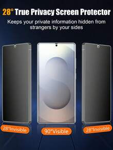 3片装水凝胶屏幕保护膜，TPU防窥磨砂屏幕保护膜，防刮花，防脱落，保护隐私，减震，兼容三星Galaxy S21/S22/S23/S24 Ultra，A14/A15/A25/A34/A35/A54/S23 Fe/A55/A06/A36/A56/A26，Galaxy S25 Ultra/S26 Ultra/S26 Plus/S26 - 黑色 - 查看 3