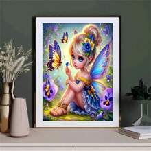 5D Diamond Painting Kit - Mystical Fairy Theme | Round Acrylic Diamonds | DIY Craft Mosaic Art | Complete Diamond Art Set | Numbered Canvas 20x20cm | Frameless Creative Gift For Special Occasions - Multicolor - View 4