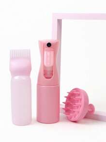 3 套护发套装、喷雾瓶、发根梳、涂抹设备、染发瓶 - 头发涂抹瓶和头皮按摩梳、缓解压力和促进头发生长的头皮按摩器、男女淋浴刷、返校、旅行度假必需品、女士发饰、光滑后梳、理发配件、吹风机