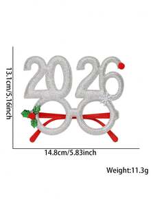 4/3/2/1件装 2026新年眼镜，2026新年眼镜，创意新年派对拍照道具，新年活动数字眼镜 - 彩色 - 查看 7