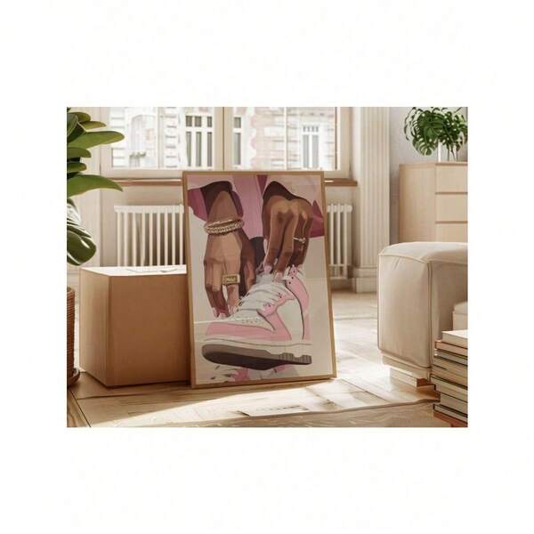 Sneaker Art Mode Poster Sneakerhead Muster Rosa ästhetische Kunst Wanddekoration Wandkunst ohne Rahmen