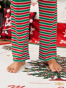 2 pezzi/Set Pigiami natalizi coordinati per la famiglia, motivo divertente di renne e fiocchi di neve, girocollo, maniche lunghe, pantaloni, set di pigiami casual comodi, pigiami per feste natalizie, autunno/inverno - nero - Visualizzare 7