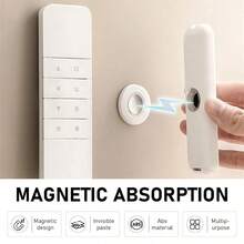 حامل ريموت كنترول مغناطيسي - رف تخزين مغناطيسي متعدد الوظائف، منظم ريموت كنترول، تركيب على الحائط بدون ثقب، معلق على الحائط من السيليكون، مناسب لريموت كنترول، خزائن التلفزيون والأدوات، تصميم بسيط - متعدد الألوان - مشاهدة 10