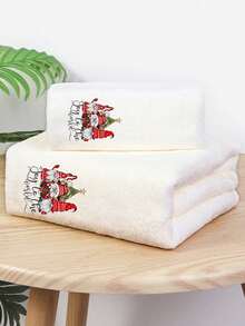 1 pezzo/2 pezzi Asciugamano natalizio in pile di corallo, super morbido e grande, asciugamano da bagno, asciugatura rapida, anti-sfilacciamento, asciugamano da sauna, alta assorbenza, super morbido (leggero e sottile), pratico, asciugamano per ospiti, accessorio da bagno di alta qualità, il miglior regalo per il partner. Dimensioni asciugamano: 40*80cm, Dimensioni asciugamano da bagno: 70*140cm Asciugamani da doccia per salone di bellezza, hotel, sport, essenziali per la casa, asciugamano, cura della pelle