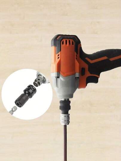 1Pc/2Pcs/3Pcs Electric Wrench Adapter, 1/2 Turn Electric Wrench Drill Chuck Conversion Head Cover With Hex Head And 1/4 Expansion Bit Conversion Head For Secure Tool Connection, Ideal For Mechanics, Engineers & Carpenters, Tool Conversion Adapter | Textured Grip Design | Durable Construction