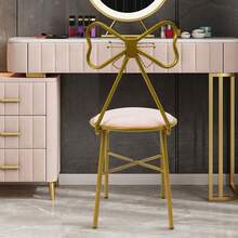 SENDERPICK Modern Pink Butterfly-Shaped Vanity Chair, Dining Chair, Makeup Chair, Butterfly Backrest Chair, 78cm Simple Metal Dressing Table Makeup Chair With Stool Velvet Chair - Màu Hồng baby - Xem 8