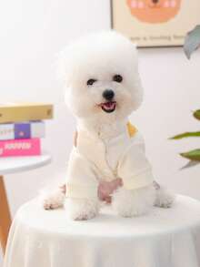 1pc Pet Clothes, Dog/Cat Outfit, Cute Costume For Small Dogs, Warm & Comfortable Giraffe Suspender Pants For Small Dogs In Autumn/Winter - Multicolor - View 4