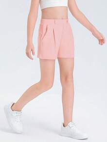 Halloween Kids Costumes Girls Shorts Casual High Waisted School Uniform Shorts With Pockets-14 Years - Hồng - Xem 8