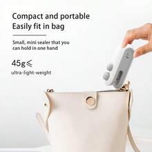 Mini USB Sealing Machine With Cutting Function, Portable Plastic Bag Sealer With Magnet, Ideal For Snacks, Chips, Food Preservation - trắng - Xem 4