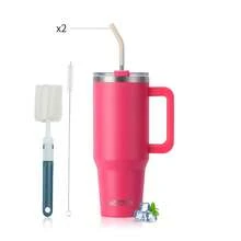 1pc WATERSY Travel Mug Coffee Cup 40oz/1182ML 30OZ/891ML 20OZ/591ML Tumbler Straw Lid And Handle, Stainless Steel Double Wall Vacuum Insulated Coffee Water Bottle Thermal For Cold Hot Coffee, Suitable For School, Camping And Hiking - Multicolor - View 27