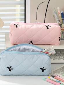 返校季新款蝴蝶结铅笔盒 – 大号，可兼作化妆包，小巧可爱，极具ins风，容量大，女孩文具收纳包，学习用品 - 彩色 - 查看 8