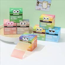 105 Pieces Pull-Out Pearlescent Transparent Sticky Notes, Kawaii Cute Multicolored With Storage Box For Notes Taking Office School Supplies | Back To School Supplies, Desk Organizer Accessories, Gift Ideas,Christmas Gifts, Christmas Stocking Fillers,Party Bag Filler,Easter - Multicolor - View 3