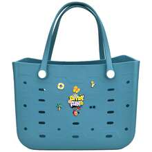 Multi-Size Rubber Women's Beach Bag, EVA Waterproof And Durable Shoulder Tote Bag, Fashionable And Casual, A Lightweight Handbag And Shopping Bag With Multiple Colors Available, Suitable For Beach, Swimming Pool, Vacation Travel - Large/Medium/Small - 彩色 - 查看 18