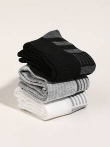 舒适男士圆领网球袜，适合户外休闲穿着，四季皆宜。白色加厚设计，抗菌防臭吸汗运动袜。舒适的情侣日常袜，秋冬/春秋休闲穿着 - 彩色 - 查看 6