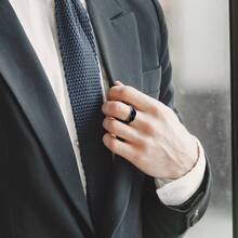 9PCS Stainless Steel Rings For Men High Polished Mens Band Wedding Engagement Fidget Rings Spinning Band Size 7-13 - Black - View 4