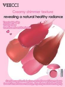 VEECCI All-Purpose Lip And Cheek Cream, Silky And Moisturizing, Brightens Skin Tone With A Creamy Texture And Blends Easily,2-In-1 Lip And Cheek Cream,A Must-Have For Quick Outings
