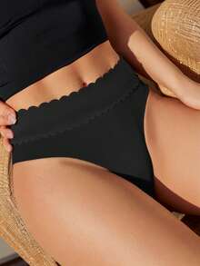 2pcs Women's Seamless Panties Set, Sexy Lingerie - Black - View 5