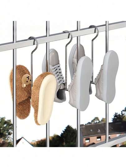 2 piezas Estante de metal de moda, organizador ahorrador de espacio de acero inoxidable montado en la pared para la entrada y el armario, perchero multifuncional colgante para zapatos, sandalias, pantuflas y prendas pequeñas, fácil de instalar con accesorios incluidos, solución de almacenamiento minimalista moderna e ideal para pasillos estrechos, dormitorios, apartamentos; ligero pero resistente; ayuda a despejar los mostradores y los pisos; acabado resistente a la corrosión para un brillo duradero