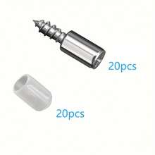 Metal Shelf Support Pins With Anti-Slip Sleeves - Self-Tapping Screws For Cabinet Partition, Laminate Board Brackets - Durable, Stainless Steel Furniture Glass Bracket Overall Screw Set, Shelf Support | Modern Shelf Design | Durable Metal Pins, Shelf Supports - Silver - View 6