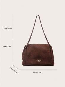 1 pieza Nuevo bolso de hombro/cruzado de mujer de cadena trenzada para otoño/invierno, adecuado para oficina, viajes, compras, vacaciones, uso diario y combinación de atuendos