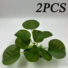 1pc Artificial Aquatic Plants For Simulating Underwater Scenery In Fish Tanks, Including Artificial Plants For Reptiles And Amphibians, Used For Decorating Aquariums - Green - View 14