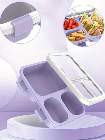 1 szt. Pudełko na lunch z kreskówkowym motywem, szczelne pudełko na lunch, idealny pojemnik na lunch, pudełko na lunch dla dorosłych do biura, nadaje się do mikrofalówki, szczelne przegródki zapobiegające przenoszeniu zapachów, odpowiednie na pikniki, do biur, restauracji i jako niezbędne artykuły szkolne, pudełka na lunch, pojemniki Tupperware, pudełka na przekąski