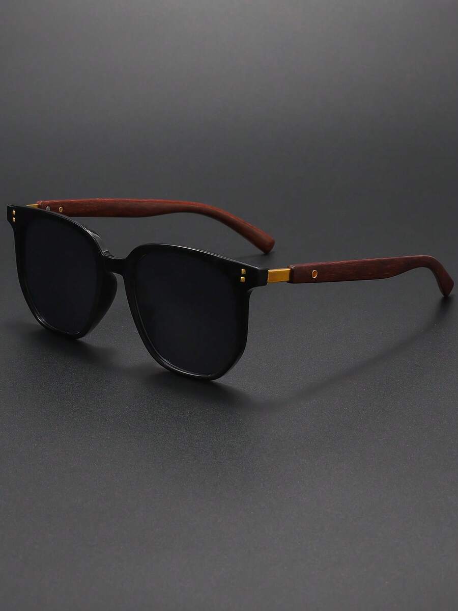 1pc Men's Retro Fashion Glasses, Classic Travel Frame Style, Suitable For Pairing With Coats, Sweaters, Shirts And Other Fashionable Outfits - Multicolor - View 1