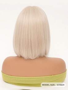 Charming Blonde Wig Short Bob Wig Women's Short Straight Wig With Bangs Soft Natural Synthetic Heat Resistant Wig For Party Halloween Wig Cosplay Carnival Wig 12 Inch