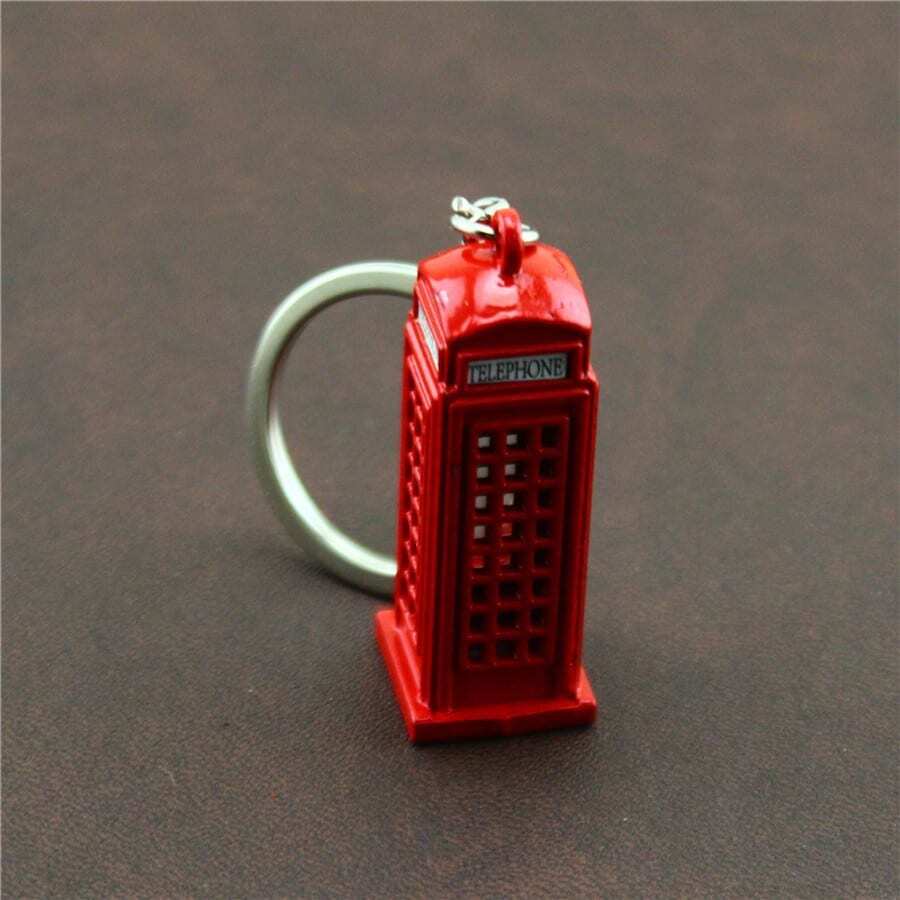 1pc New Fashion British Telephone Booth Keychain Creative Zinc Alloy ...