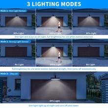 2 buah Lampu Sensor Surya Tahan Air untuk Luar Ruangan, 36 Bohlam LED, Suhu Warna 6000K, Lampu Keamanan Surya Portabel untuk Pagar, Garasi, Berkemah, dan Lainnya - Hitam - View 8