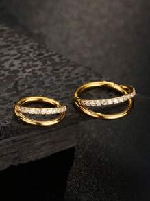 1pc Double Cartilage Nose Ring Stainless Steel Septum Ring Cochlear Piercing Jewelry Septum Ring Cartilage Earring Helix Tragus Gold Silver 18G 16G 8mm 10mm Women's Daily/Travel/Party/Dance Wear, Mother's Day, Valentine's Day, Christmas, Birthday Jewelry Gift - Double Cartilage Earrings - View 7