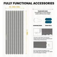 磁性折叠门帘，折叠门帘，室内门帘套装，适用于卧室、客厅，含窗帘杆，四季皆宜 - 彩色 - 查看 4