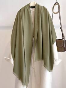 FADZOYLE 1pc Women's Elegant Solid Color Scarf Shawl Wrap, Suitable For All Seasons, Warm In Autumn/Winter, Short Tassel Long Design, Minimalist Chic, Multifunctional Neck Scarf, Suitable For Office, Outdoor, Daily Use, Can Be Gift, Evening Gown, Wedding Accessory,Holiday,Travel Essential - Multicolor - View 26