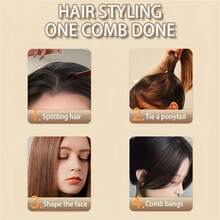 1pc Densely Toothed Pointed Tail Comb, Narrow Teeth Boar Bristle Hair Brush, Fluffy Styling Long Handle Makeup Comb, Pointed Tail Curling Hair Comb