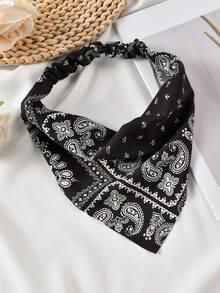 1件2025复古发带，均码，装饰布三角发带，弹力三角围巾发带，感恩节女士发饰，优雅发带 - 彩色 - 查看 22