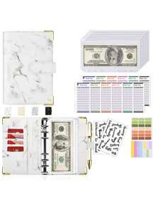 预算活页夹，A6预算计划笔记本，带现金拉链信封，内含12张预算卡和现金信封，用于管理预算和储蓄的预算活页夹 - A6 - 查看 22