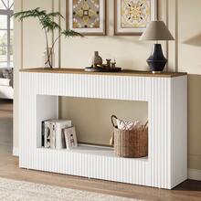 Tribesigns Modern Console Table, 55-Inch Wood Entryway Table With Storage, Narrow Long Sofa Table Behind Couch Table For Living Room, Foyer, Hallway, White - White - View 4