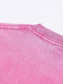 Don Julio 1942 Gentleman's  T Men's Retro 230g Washed Cotton T-Shirt, Printing Grunge Style, Street Clothes, Large T-Shirt - Pink - View 4