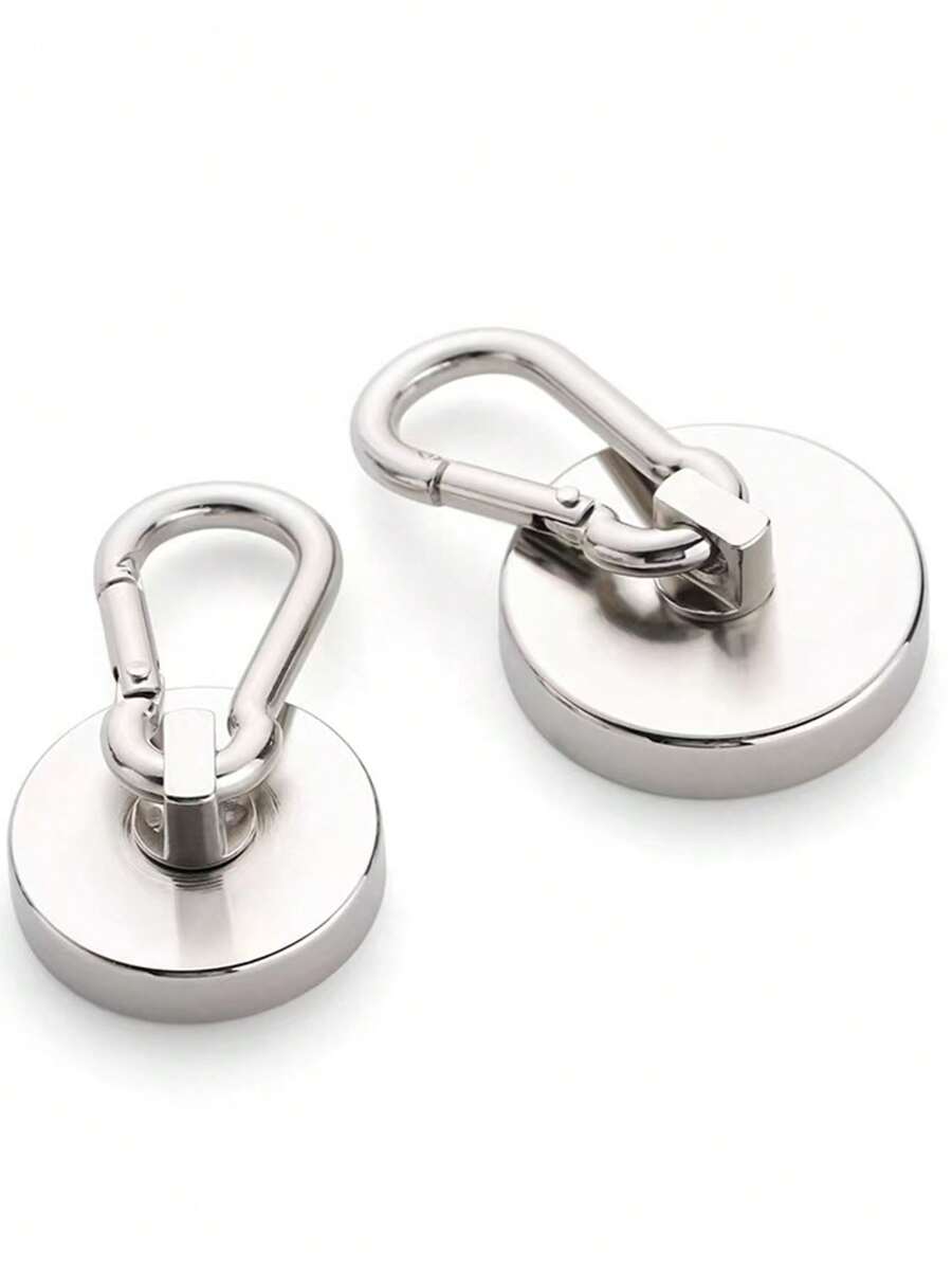 2pcs Heavy Duty Magnetic Hooks With Quick Clip - 8lbs Neodymium Magnets, Rotating Design, Suitable For Barbecue, Kitchen, Garage And Cruise Use, Spring Season