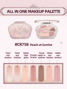 COLORROSE 7-Color Western Retro Eyeshadow Palette, Matte & Shimmer Eyeshadows, High Pigmentation, Long-Lasting, Smooth Texture, With Mirror, Multi-Function Makeup Palette Including Highlighter & Blush - CR758 - 查看 4