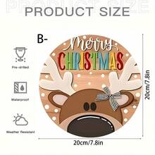 4 Stücke Weihnachtsstil Holzbrett Gemälde - rund, geeignet für Heimdekoration und Zusammenkünfte - perfekte Geschenkidee, Weihnachtsthemen Heimdekoration, ideal für Weihnachten - Holzschnitt-Malerei-Kreis - Übersicht 9